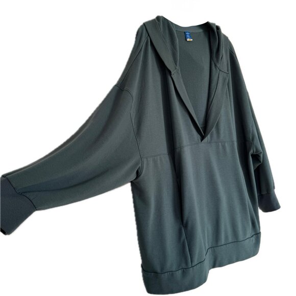 Old Navy JADE Green 2X Oversized Live-In French-Terry Tunic Hoodie - Picture 5 of 11